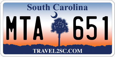 SC license plate MTA651