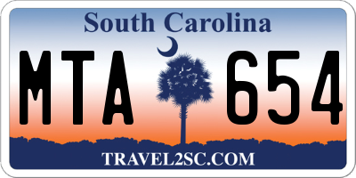 SC license plate MTA654
