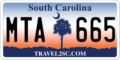 SC license plate MTA665