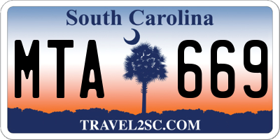 SC license plate MTA669