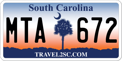 SC license plate MTA672