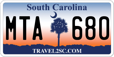 SC license plate MTA680