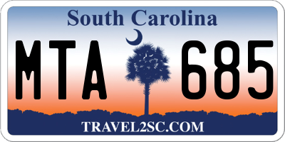 SC license plate MTA685