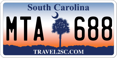 SC license plate MTA688