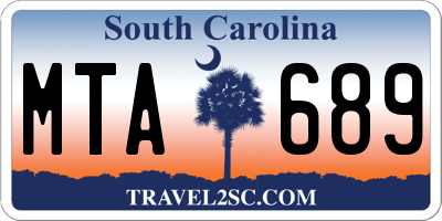 SC license plate MTA689