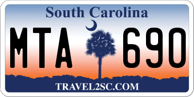 SC license plate MTA690