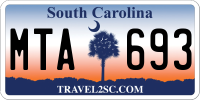 SC license plate MTA693