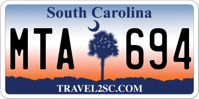 SC license plate MTA694