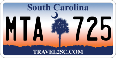 SC license plate MTA725