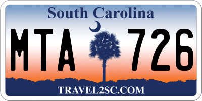SC license plate MTA726