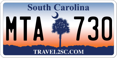 SC license plate MTA730