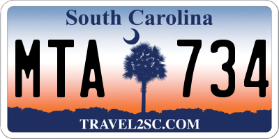 SC license plate MTA734