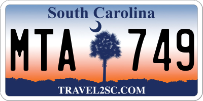 SC license plate MTA749