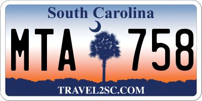 SC license plate MTA758