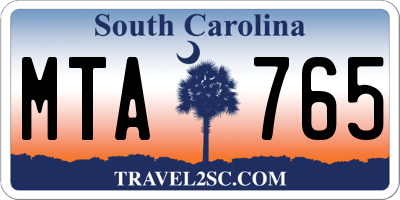 SC license plate MTA765