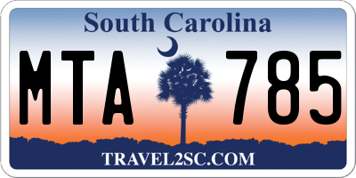 SC license plate MTA785
