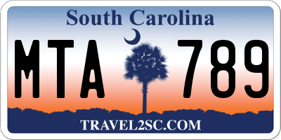 SC license plate MTA789