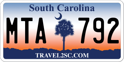 SC license plate MTA792