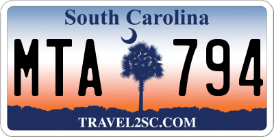 SC license plate MTA794