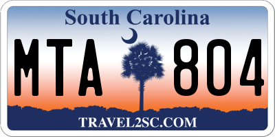 SC license plate MTA804