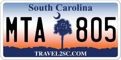 SC license plate MTA805