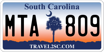 SC license plate MTA809
