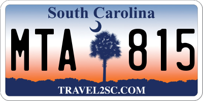 SC license plate MTA815