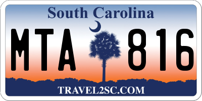 SC license plate MTA816