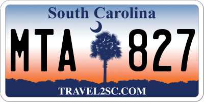 SC license plate MTA827