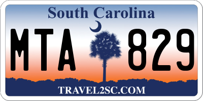 SC license plate MTA829