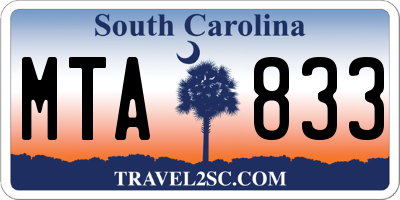 SC license plate MTA833