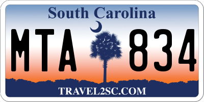 SC license plate MTA834