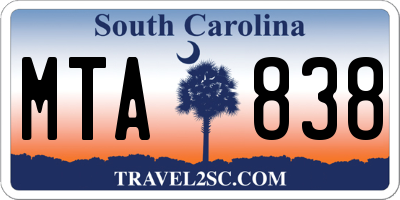 SC license plate MTA838