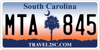 SC license plate MTA845