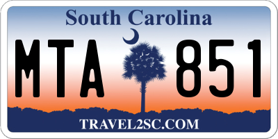 SC license plate MTA851