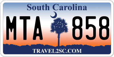 SC license plate MTA858