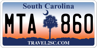 SC license plate MTA860