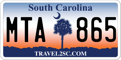 SC license plate MTA865