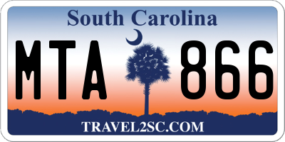 SC license plate MTA866