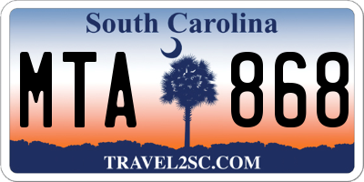 SC license plate MTA868
