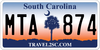 SC license plate MTA874