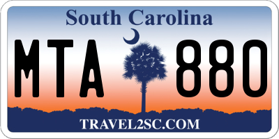 SC license plate MTA880