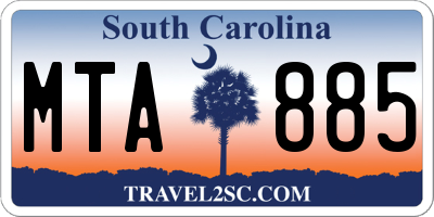 SC license plate MTA885