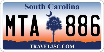 SC license plate MTA886