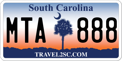 SC license plate MTA888