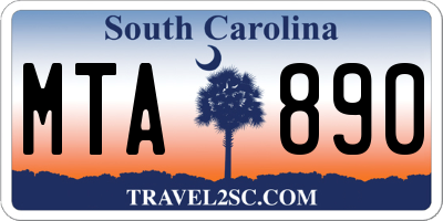 SC license plate MTA890
