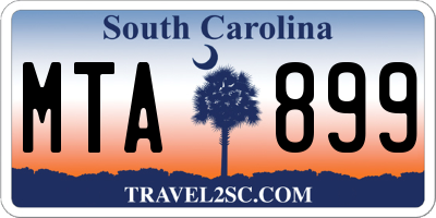 SC license plate MTA899