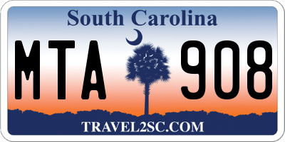 SC license plate MTA908