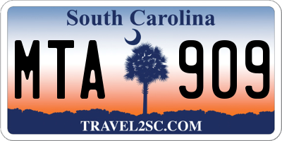 SC license plate MTA909
