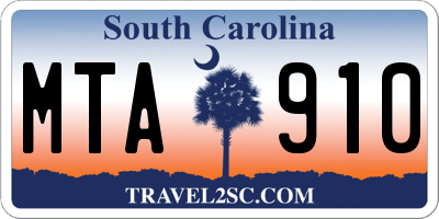 SC license plate MTA910